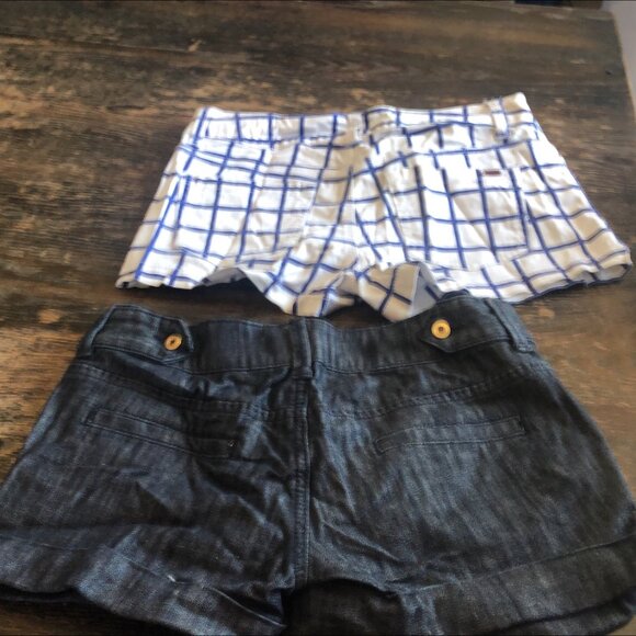GUESS Jean short and White Checkered Jean short both size: 26 - Picture 5 of 5